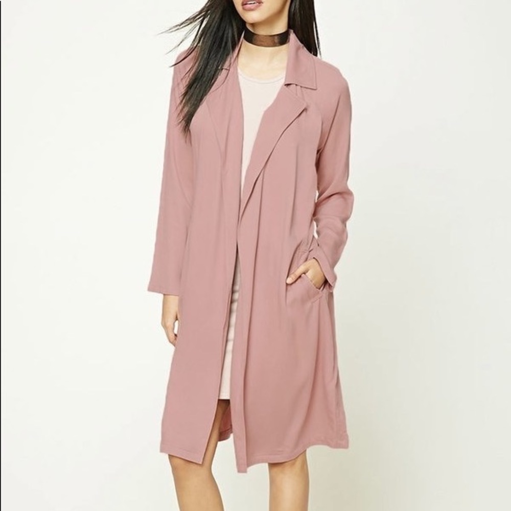 NEW Forever21 Pink Belted Trench Coat size Small